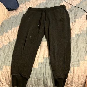 Reebok dark grey sweat pants size large.
